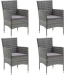 Vidaxl - Garten-essst&uuml;hle 4 Stk. Poly Rattan Grau