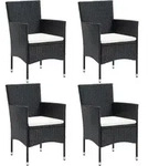 Vidaxl - Garten-essst&uuml;hle 4 Stk. Poly Rattan Schwarz