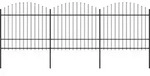 Gartenzaun Mit Speerspitzen Stahl (1,5 - 1,75) X 5,1 M Schwarz - Vidaxl