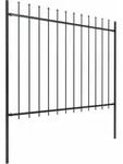 Vidaxl Gartenzaun Mit Speerspitzen Stahl 10,2 X 1,5 M Schwarz