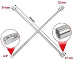 Ks Tools Radkreuzschl&uuml;ssel F&uuml;r Lkw, 3/4x24x27x32 Mm