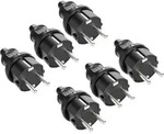 Schutzkontaktstecker, Schwarz, 6 St&uuml;ck - Absina