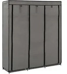 Vidaxl - Kleiderschrank Mit F&auml;chern Und Stangen Grau 150x45x175cm Stoff