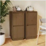 Sideboards 2 Stk. Honigbraun 31,5x34x75 Cm Massivholz Kiefer - Vidaxl