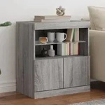 Sideboard Mit Led-leuchten Grau Sonoma 60x37x67 Cm Vidaxl