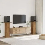 Vidaxl Speaker Stands 2 Pcs Artisian Oak 30x30x95 Cm Engineered Wood