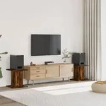 Vidaxl Speaker Stands 2 Pcs Smoked Oak 30x30x40 Cm Engineered Wood