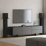 Lautsprecherst&auml;nder 2 Pcs Schwarze Eiche 30 X 30 X 95 Cm Vidaxl