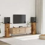 Vidaxl Speaker Stands 2 Pcs Old Wood 30x30x80 Cm Engineered Wood