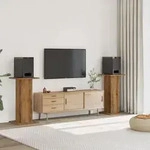 Vidaxl Speaker Stands 2 Pcs Artisian Oak 30x30x80 Cm Engineered Wood
