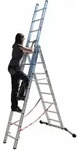 Euroline Premium 30766 Mehrzweckleiter, 3-teilig 3x10 Sprossen Mit Vario-traverse