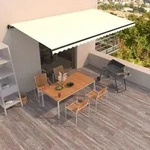 Markise Manuell Einziehbar 600x350 Cm Creme Vidaxl