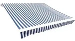 Vidaxl - Markisenbespannung Canvas Blau & Wei&szlig; 6x3 M (ohne Rahmen)