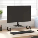 Monitorst&auml;nder Schwarz 60x20x8 Cm Hartglas Und Metall Vidaxl