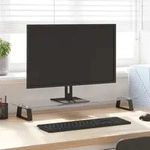 Monitorst&auml;nder Schwarz 80x20x8 Cm Hartglas Und Metall Vidaxl