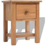 Vidaxl Nightstand 36x30x47 Cm Solid Oak Wood