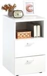 Fmd Nachttisch Mit 2 Schubladen Und Offenem Regal Wei&szlig;