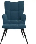 Relaxsessel Mit Hocker Blau Samt - Vidaxl