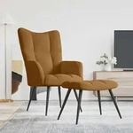 Relaxsessel Mit Hocker Braun Samt - Vidaxl