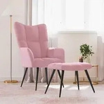 Relaxsessel Mit Hocker Rosa Samt - Vidaxl