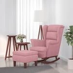 Schaukelsessel Und Hocker Mit Holzbeinen Rosa Samt Vidaxl