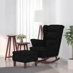 Schaukelsessel Und Hocker Mit Holzbeinen Schwarz Samt - Vidaxl