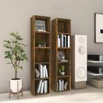 Vidaxl - Cd-regale 2 Stk. R&auml;uchereiche 21x16x93,5 Cm Holzwerkstoff