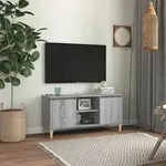 Vidaxl - Tv-schrank Mit Massivholz-beinen Grau Sonoma 103,5x35x50 Cm