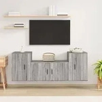 3-tlg. Tv-schrank-set Grau Sonoma Holzwerkstoff Vidaxl