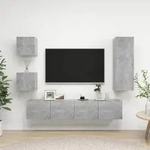 Vidaxl - 5-tlg. Tv-schrank-set Betongrau Holzwerkstoff