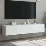 Vidaxl - Tv-wandschr&auml;nke Mit Led-leuchten 2 Stk. Wei&szlig; 80x35x31 Cm