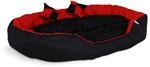 Lionto 4-in-1 Katzenbett, Katzenkissen, Katzenk&ouml;rbchen Mit Wendekissen, Schwarz/rot,