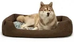 Lionto Hundebett Hundekissen Hundek&ouml;rbchen Mit Wendekissen Meliert Gr&ouml;&szlig;e L 110x80