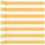 Vidaxl Balcony Screen White And Yellow 90x600 Cm Oxford Fabric