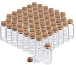 Relaxdays - Glasfl&auml;schchen Mit Korken, 60 St&uuml;ck, Mini Fl&auml;schchen F&uuml;r &Ouml;l,