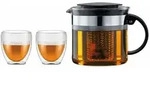 Bodum Set Bistro Teekanne Schwarz 1l Mit 2 Bechern