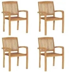 Vidaxl - Stapelbare Gartenst&uuml;hle 4 Stk. Massivholz Teak