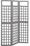 Spalier/paravent 3-teilig Massivholz Tanne Grau 121x180 Cm - Vidaxl