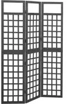 Spalier/paravent 3-teilig Massivholz Tanne Schwarz 121x180 Cm - Vidaxl