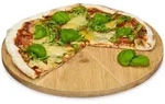 Relaxdays - Pizzateller Bambus &Oslash;33cm, Schnittfestes Schneidbrett Aus Holz, 6-fach