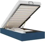 Ottoman-bett Ohne Matratze Blau 90x200 Cm Stoff Vidaxl