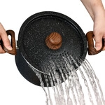 Nutrichef Nudeltopf 4,7l Mit Siebdeckel, Schwarz Marmor
