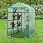 Gew&auml;chshaus Vale Mit Ablagen 120x170x194cm Gr&uuml;n [en.casa]