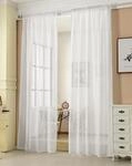 Gardinen Transparent Mit Kr&auml;uselband Vorhang Leinenoptik Halbtransparent Voile