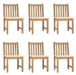 Gartenst&uuml;hle 6 Stk. Mit Kissen Massivholz Teak - Vidaxl