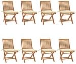 Vidaxl - Klappbare Gartenst&uuml;hle Mit Kissen 8 Stk. Massivholz Teak