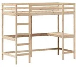 Hochbett Mit Schreibtisch 90x200 Cm Massivholz Kiefer Vidaxl