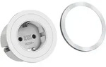 Bachmann - Steckdose Pix 1xschuko Wei&szlig; + Zierring Edelstahl Effekt Und Wei&szlig;