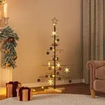 Vidaxl Metal Christmas Tree With Wooden Base Black 120 Cm
