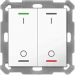Taster Light 55 2-fach, Rgbw, Mit Temperatursensor, Reinwei&szlig; Gl&auml;nzend, Schalten